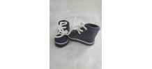 Chaussons baskets Gris Souris laine layette, fait main 0-3 m