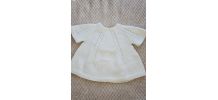 Gilet Création laine layette blanche, tricot fait 0-3 mois