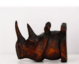 Paire de Serre-livres Rhinocéros - Bois - Châtaignier