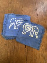 Nappe et serviettes en batik des années 80.
