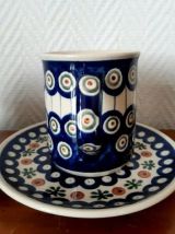 Duo de tasses en céramique Boleslawiec vintage