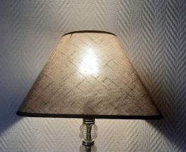 Lampe art déco verre et métal