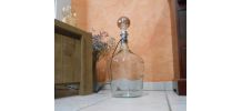 Elégante lampe Dame Jeanne en verre transparent grand modèle