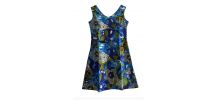 Robe en coton grosses fleurs style tablier. 