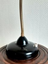 Lampe de bureau industrielle soucoupe noire 1960 