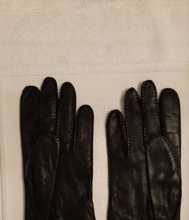 Gants en cuir noir doublés T8