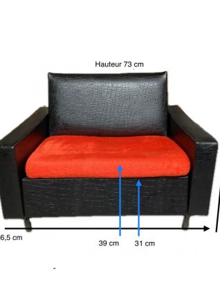 Fauteuil lit modèle unique fait par un tapissier 1970