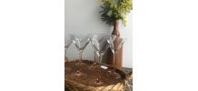 6 verres à cocktail pieds roses