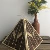 Abat jour rotin et raphia vintage 