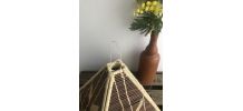 Abat jour rotin et raphia vintage 