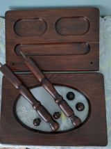 Miroir commode en bois foncé, inclinable