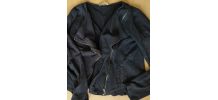 Veste noire col perfecto biker blazer rock femme  36