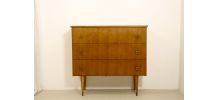 Commode scandinave année 60,  3 tirroirs. Ref Romy