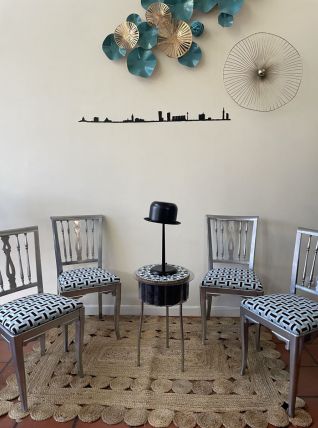 Set de 4 chaises argentées