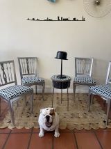 Set de 4 chaises argentées