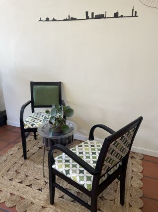 Set de 2 fauteuils Bois Black Vert 70s