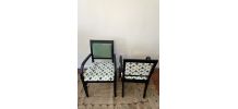 Set de 2 fauteuils Bois Black Vert 70s