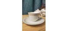 duo tasse théière en porcelaine fine du Berry - Massé et Sur