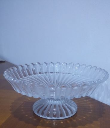 Coupe Sur Pied Centre De Table En Cristal Signé Baccarat