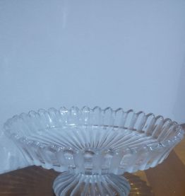 Coupe Sur Pied Centre De Table En Cristal Signé Baccarat