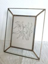 Paire de cadres verre et laiton Matisse et Botticelli