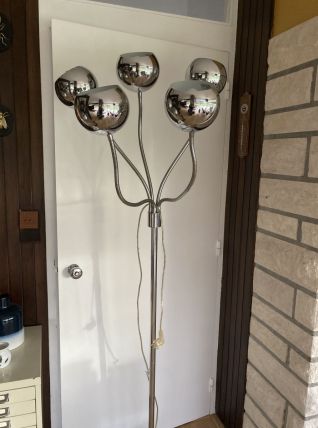 Lampadaire 5 spots sur pied, orientable