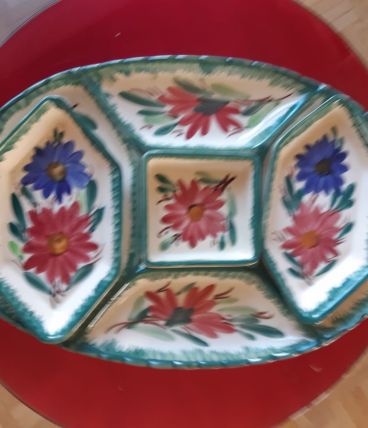 plateau à compartiments en faience