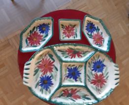 plateau à compartiments en faience