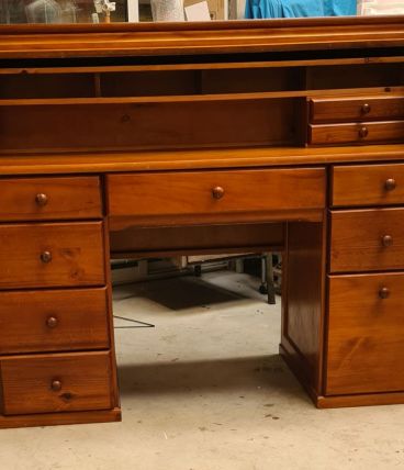  bureau américain à cylindre ou Roll Top Desk ,pin massif  ,