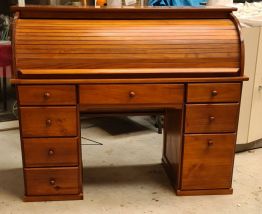  bureau américain à cylindre ou Roll Top Desk ,pin massif  ,