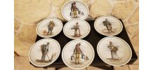 Lot de 7 assiettes à dessert "Métier du vieux Paris"