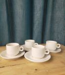 4 quatre et 4 soucoupes à café de bistrot
