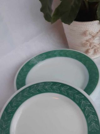 Set de 5 assiettes vintage en feuilles de laurier Pyrex