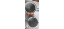 THÉIÈRE et TASSE en grès décor mamie, années 80