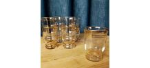 Lot de 9 verres anciens avec filet doré