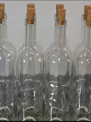 Bouteille en verre transparente décoration mariage 