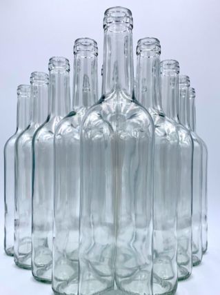 Bouteille en verre transparente décoration mariage 