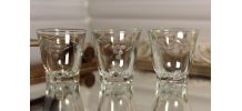 Ensemble de 3 Verres à Liqueur ou à Shot Gravés - Art Déco 