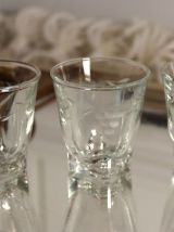 Ensemble de 3 Verres à Liqueur ou à Shot Gravés - Art Déco 