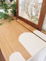 buffet ancien blanc et bois clair