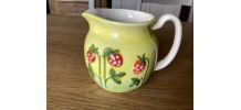 Pichet et 3 mugs peint main vintage 