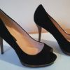 526A* ZARA sexy escarpins noirs peep toe high heels (39)