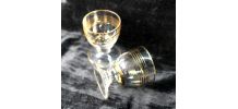 Duo verres à liqueur avec filets dorés - Art Déco 1940 