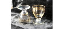 Duo verres à liqueur avec filets dorés - Art Déco 1940 