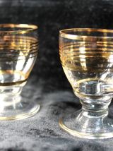 Duo verres à liqueur avec filets dorés - Art Déco 1940 