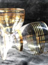 Duo verres à liqueur avec filets dorés - Art Déco 1940 