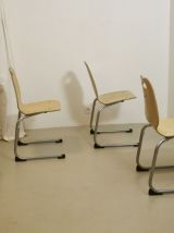 Lot de 4 chaises de cantine vintage. Année 90, Réf martina