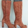 214C* Prezioso - sexy bottes brunes/ocre tout cuir (39,5)