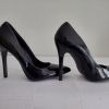 206C* OVYE superbes escarpins noirs cuir high heels (39)