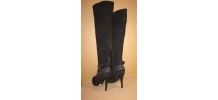 40B* Varese - sexy bottes ou cuissardes noires CUIR (37)